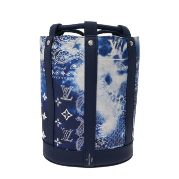 ルイ ヴィトン モノグラムバンダナ ランドネ PM ブルー M20562 レザー レディース バッグ 【中古】【bag】