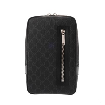グッチ クロスボディバッグ ブラック 792078 ソフトGGスプリームキャンバス/レザー メンズ バッグ 【未使用】【bag】