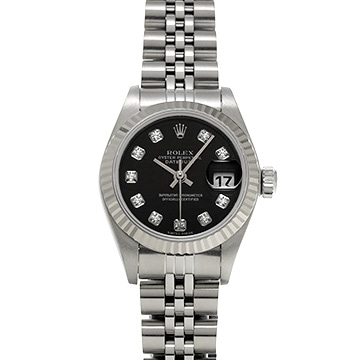 ロレックス デイトジャスト 69174G ブラック/ダイヤモンド レディース 時計 【中古】【wristwatch】