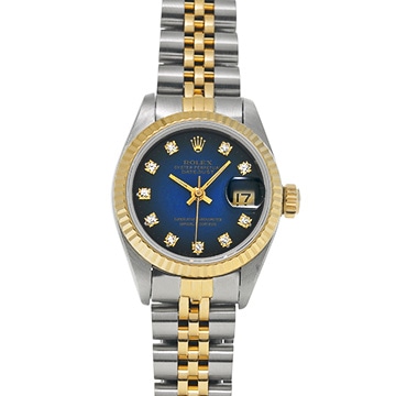 ロレックス デイトジャスト 69173G ブルー・グラデーション/ダイヤモンド レディース 時計 【中古】【wristwatch】