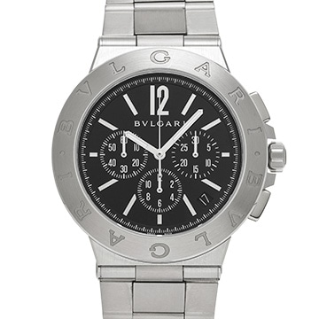 ブルガリ ディアゴノ ヴェロチッシモ DG41BSSDCH ブラック メンズ 時計 【中古】【wristwatch】