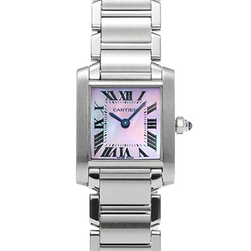 カルティエ タンクフランセーズ SM W51028Q3 ピンクシェル レディース 時計 【中古】【wristwatch】