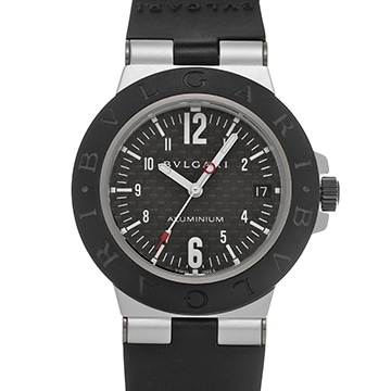 ブルガリ アルミニウム AL38TA ブラックカーボン メンズ 時計 【中古】【wristwatch】