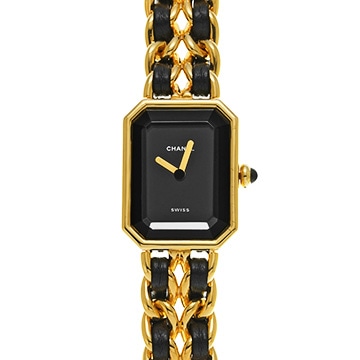 シャネル プルミエール M H0001 ブラック レディース 時計 【中古】【wristwatch】