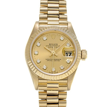 ロレックス デイトジャスト 69178G シャンパン/ダイヤモンド レディース 時計 【中古】【wristwatch】
