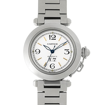カルティエ パシャC ビッグデイト W31044M7 ホワイト ユニセックス 時計 【中古】【wristwatch】