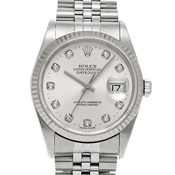 ロレックス デイトジャスト 36 16234G シルバー/ダイヤモンド メンズ 時計 【中古】【wristwatch】