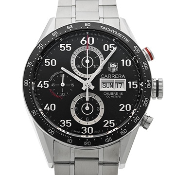 タグ ホイヤー カレラ キャリバー16 クロノグラフ デイデイト CV2A10.BA0796 ブラック メンズ 時計 【中古】【wristwatch】