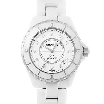 シャネル J12 38MM H1629 ホワイト/ダイヤモンド メンズ 時計 【中古】【wristwatch】