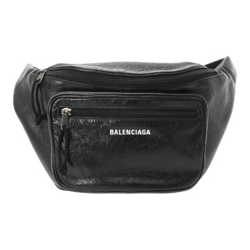 バレンシアガ Explorer ベルトバッグ ブラック 529550 アリーナラムスキン メンズ バッグ 【中古】【bag】