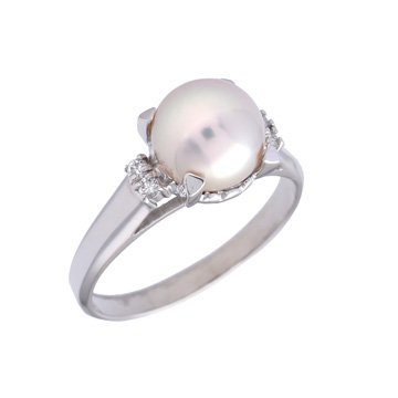 タサキ パールリング　#17  シルバー Pt900プラチナ レディース ジュエリー 【中古】【jewelry】