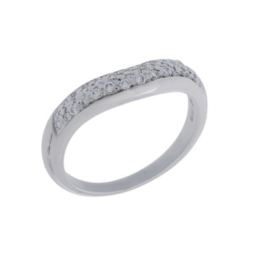 ブルガリ コロナリング パヴェ シルバー Pt950プラチナ レディース ジュエリー 【中古】【jewelry】