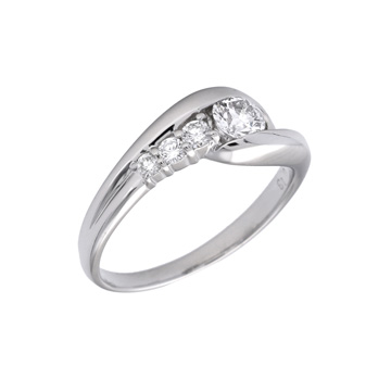 タサキ ダイヤリング #15 D0.35 D0.13  シルバー Pt900プラチナ レディース ジュエリー 【中古】【jewelry】