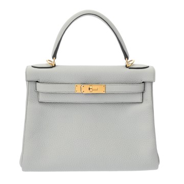 エルメス ケリー 28 内縫い ブルーペール トゴ レディース バッグ 【中古】【bag】
