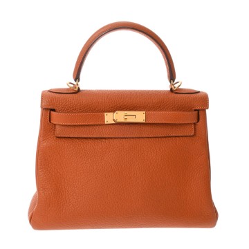 エルメス ケリー 28 内縫い 2WAY オレンジ トリヨンクレマンス レディース バッグ 【中古】【bag】