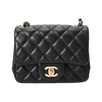 シャネル マトラッセ ミニ クラシック ハンドバッグ 17cm ブラック A35200 ラムスキン レディース バッグ 【中古】【bag】