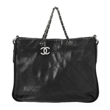 シャネル ワイルドステッチ 2Way チェーンハンドバッグ ブラック カーフスキン レディース バッグ 【中古】【bag】