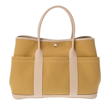 エルメス ガーデンパーティ PM カリー/べトン トワルミリタリー/ネゴンダ レディース バッグ 【中古】【bag】