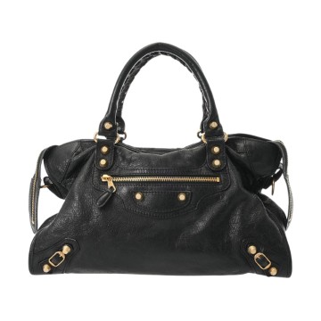 バレンシアガ ザ ジャイアント シティ ブラック 281770 レザー ユニセックス バッグ 【中古】【bag】
