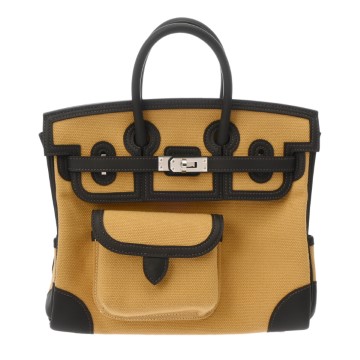 エルメス バーキン 25 カーゴ パイユ/ペブラン トワルゴエラン/ヴォースイフト レディース バッグ 【未使用】【bag】