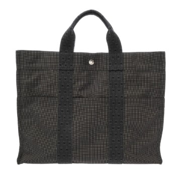エルメス エールライン トート MM グレー キャンバス ユニセックス バッグ 【中古】【bag】