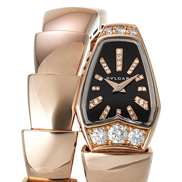 ブルガリ セルペンティ 101788 ブラック/ダイヤモンド レディース 時計 【中古】【wristwatch】