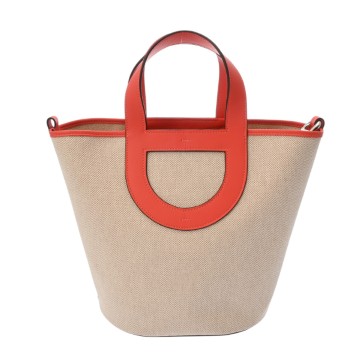 エルメス インザループ 23 エクリュ/オレンジフィールド トワルアッシュ/ヴォースイフト レディース バッグ 【中古】【bag】