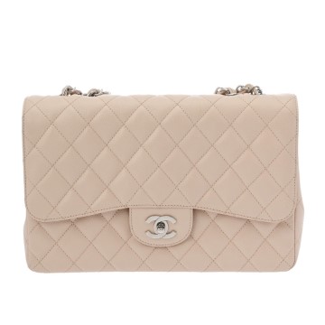 シャネル マトラッセ SフラップWチェーンショルダー 30 ベージュ キャビアスキン レディース バッグ 【中古】【bag】