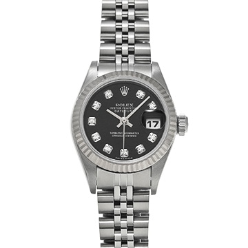 ロレックス デイトジャスト 79174G ブラック/ダイヤモンド レディース 時計 【中古】【wristwatch】