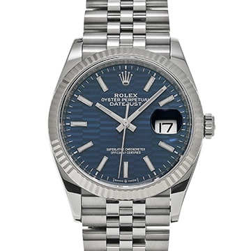 ロレックス デイトジャスト 36 126234 ブルーフルーテッドモチーフ メンズ 時計 【中古】【wristwatch】