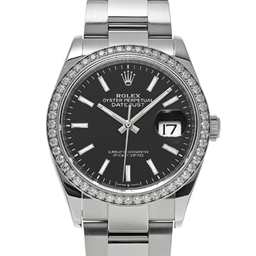 ロレックス デイトジャスト 36 126284RBR ブライトブラック メンズ 時計 【中古】【wristwatch】