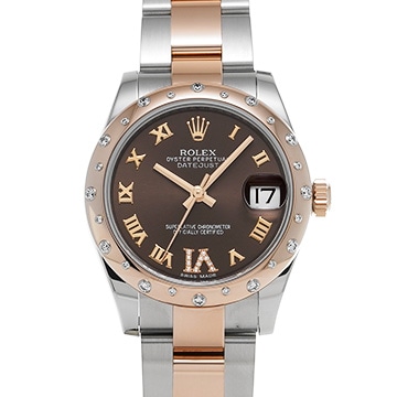 ロレックス デイトジャスト 31 178341 チョコレートブラウン/ダイヤモンド ユニセックス 時計 【中古】【wristwatch】