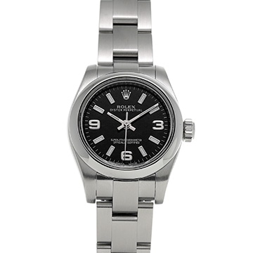ロレックス オイスターパーペチュアル 26 176200 ブラック レディース 時計 【中古】【wristwatch】