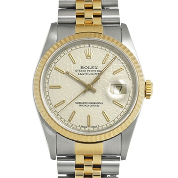 ロレックス デイトジャスト 16233 アイボリーコンピュータ メンズ 時計 【中古】【wristwatch】