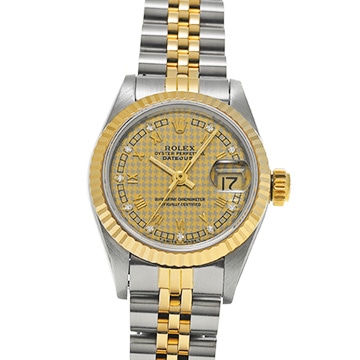 ロレックス デイトジャスト 69173G シャンパンハウンズトゥース/ダイヤモンド レディース 時計 【中古】【wristwatch】