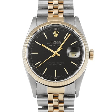ロレックス デイトジャスト 36 16233 ブラック メンズ 時計 【中古】【wristwatch】
