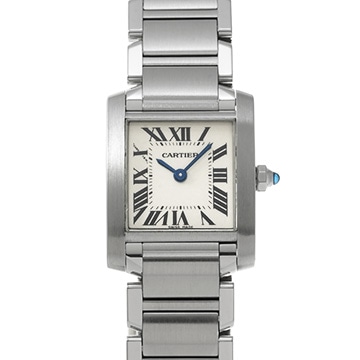 カルティエ タンクフランセーズ SM W51008Q3 シルバー レディース 時計 【中古】【wristwatch】