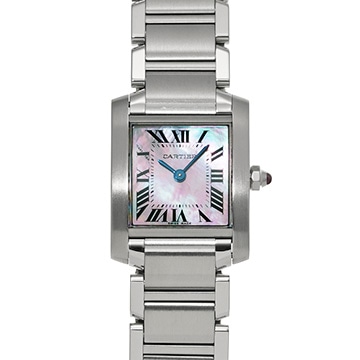 カルティエ タンクフランセーズ SM W51028Q3 ピンクシェル レディース 時計 【中古】【wristwatch】