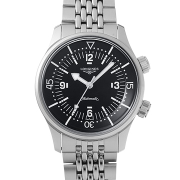 ロンジン レジェンドダイバー L3.764.4.50.6 ブラック メンズ 時計 【中古】【wristwatch】