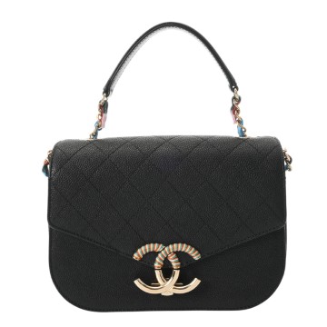 シャネル マトラッセ スモール フラップバッグ ブラック キャビアスキン レディース バッグ 【中古】【bag】