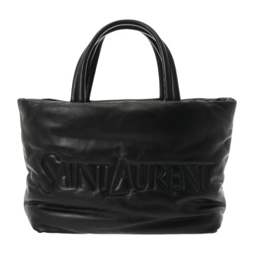 サンローラン トートバッグ ブラック GUE756269 ワイドパファ―ナッパレザー レディース バッグ 【中古】【bag】