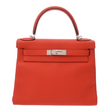 エルメス ケリー 28 内縫い ルージュピヴォワンヌ トゴ レディース バッグ 【中古】【bag】