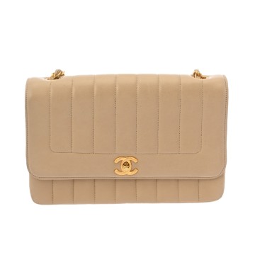 シャネル マドモアゼル チェーンショルダー ベージュ ラムスキン レディース バッグ 【中古】【bag】
