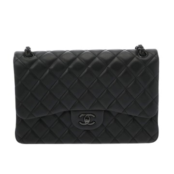 シャネル マトラッセ クラシック ラージ ハンドバッグ 30cm ブラック A58600 ラムスキン レディース バッグ 【中古】【bag】