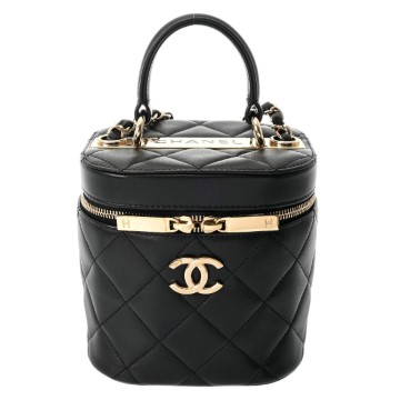 シャネル トレンディCC ヴァニティバッグ トレンディCC ブラック AS1626 ラムスキン レディース バッグ 【中古】【bag】