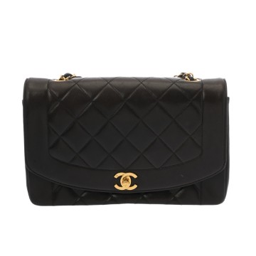 シャネル マトラッセ チェーンショルダー 25cm ブラック A01165 ラムスキン レディース バッグ 【中古】【bag】