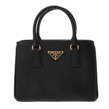 プラダ ガレリア ミニバッグ 2WAY ブラック 1BA296 サフィアーノレザー レディース バッグ 【中古】【bag】