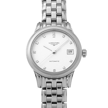 ロンジン フラッグシップ クラシック L4.274.4.27.6 ホワイト/ダイヤモンド メンズ 時計 【中古】【wristwatch】