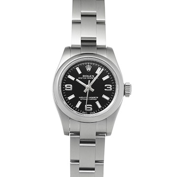 ロレックス オイスターパーペチュアル 26 176200 ブラック レディース 時計 【中古】【wristwatch】