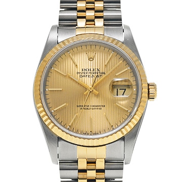 ロレックス デイトジャスト 36 16233 シャンパンタペストリー メンズ 時計 【中古】【wristwatch】